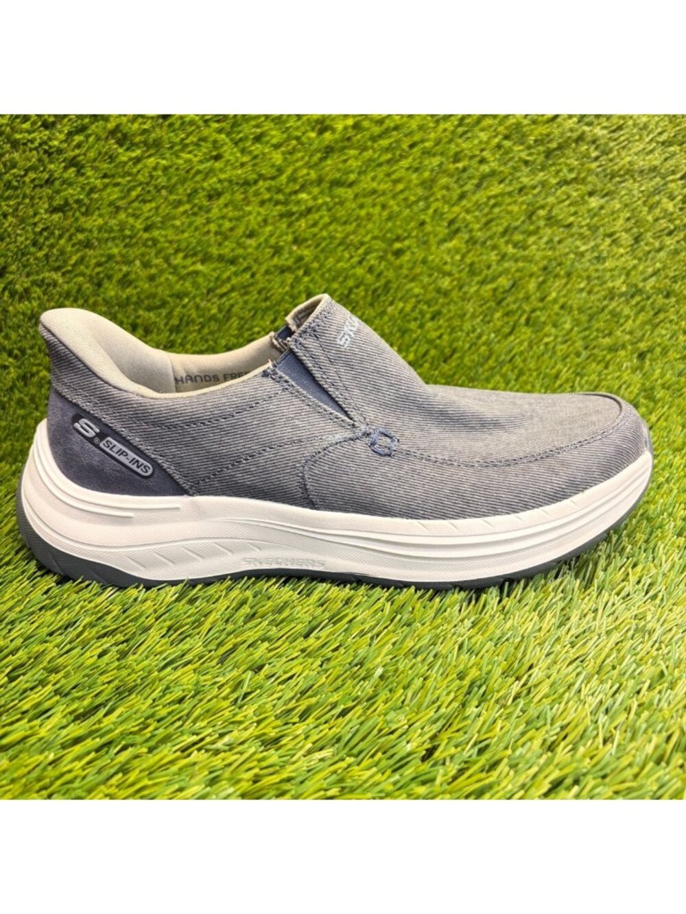 Skechers Decklan Gulliver Mens Size 8 Gray White Casual Classic Slip On Shoes